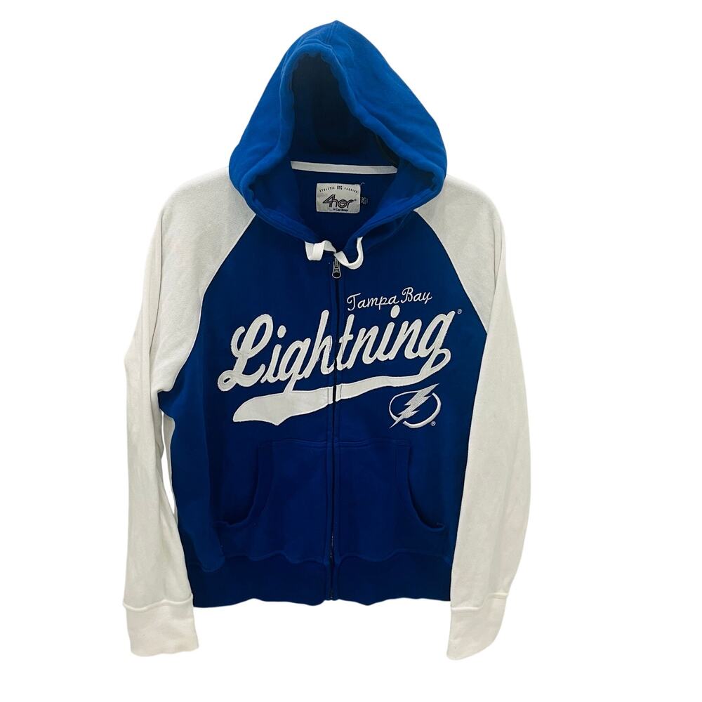Tampa Bay Lightning Hoodie Womens 2XL G-III 4Her Carl Banks Full Zip Blue White